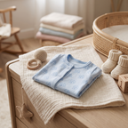 The Elephant Footed Onesie, elephant print in soft blue