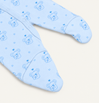 The Koala Footed Onesie, koala-and-heart print in blue